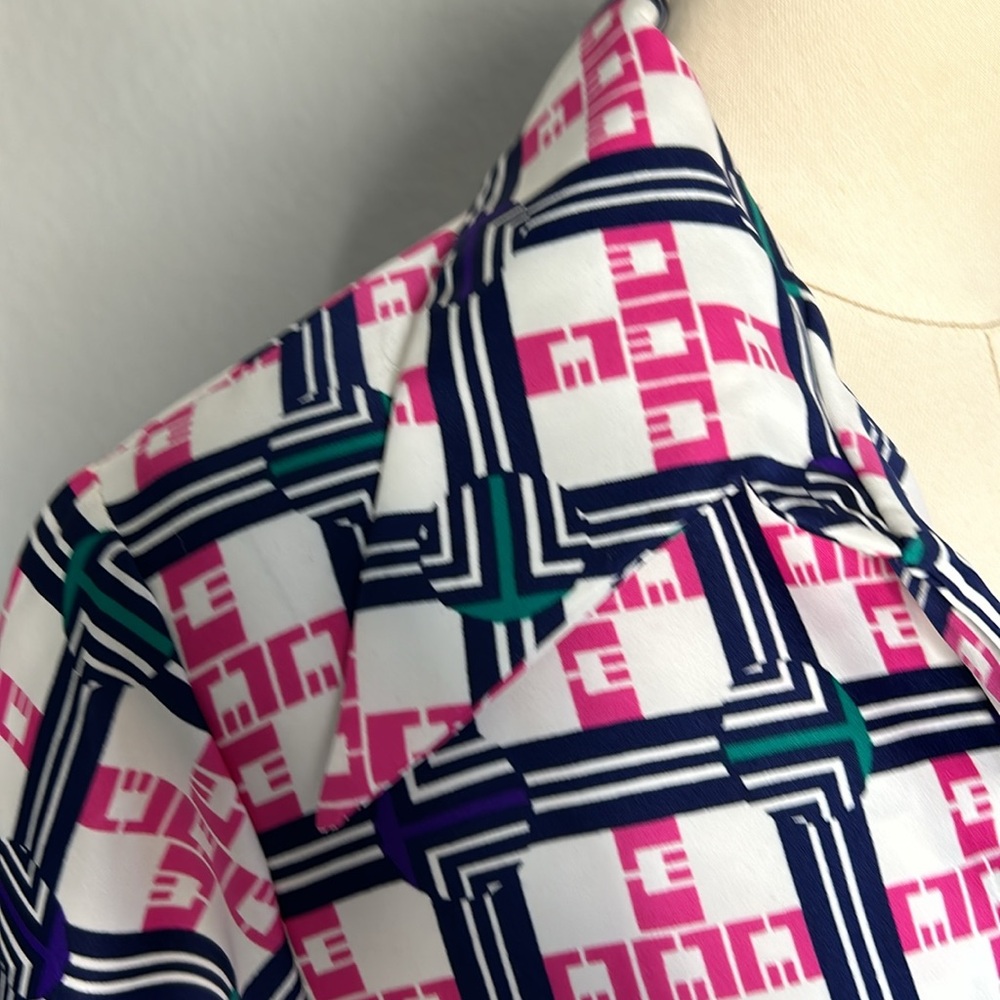 Vintage Lanvin plaid button down shirt dress - Picture 9 of 12